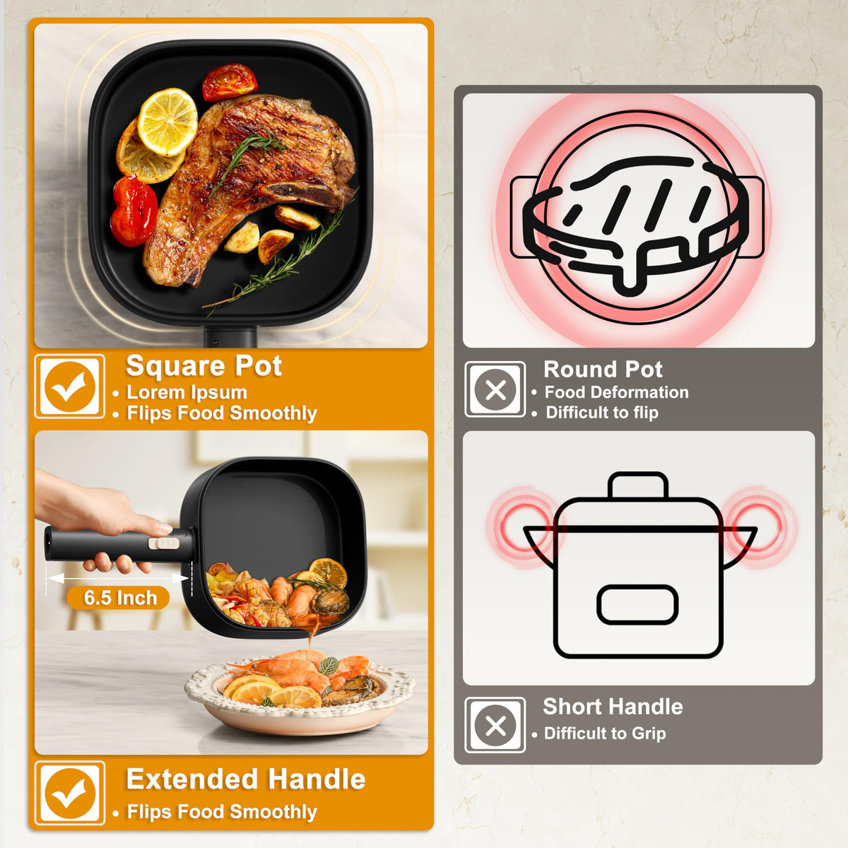 DEZIN electric cooker shows ceramic glaze coating for healthier, non-stick cooking