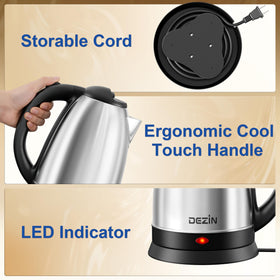 DEZIN electric kettle soft grip handle for comfortable use