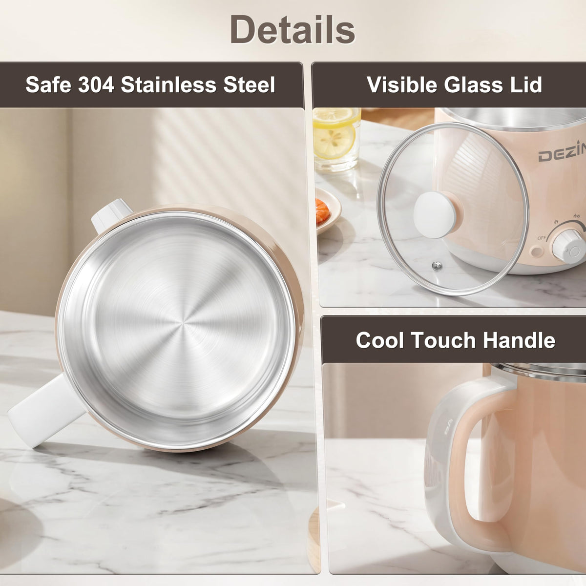 DEZIN Electric Pot easy to clean and store