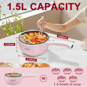 Compact DEZIN 1.5L pot ideal for dorm kitchens.