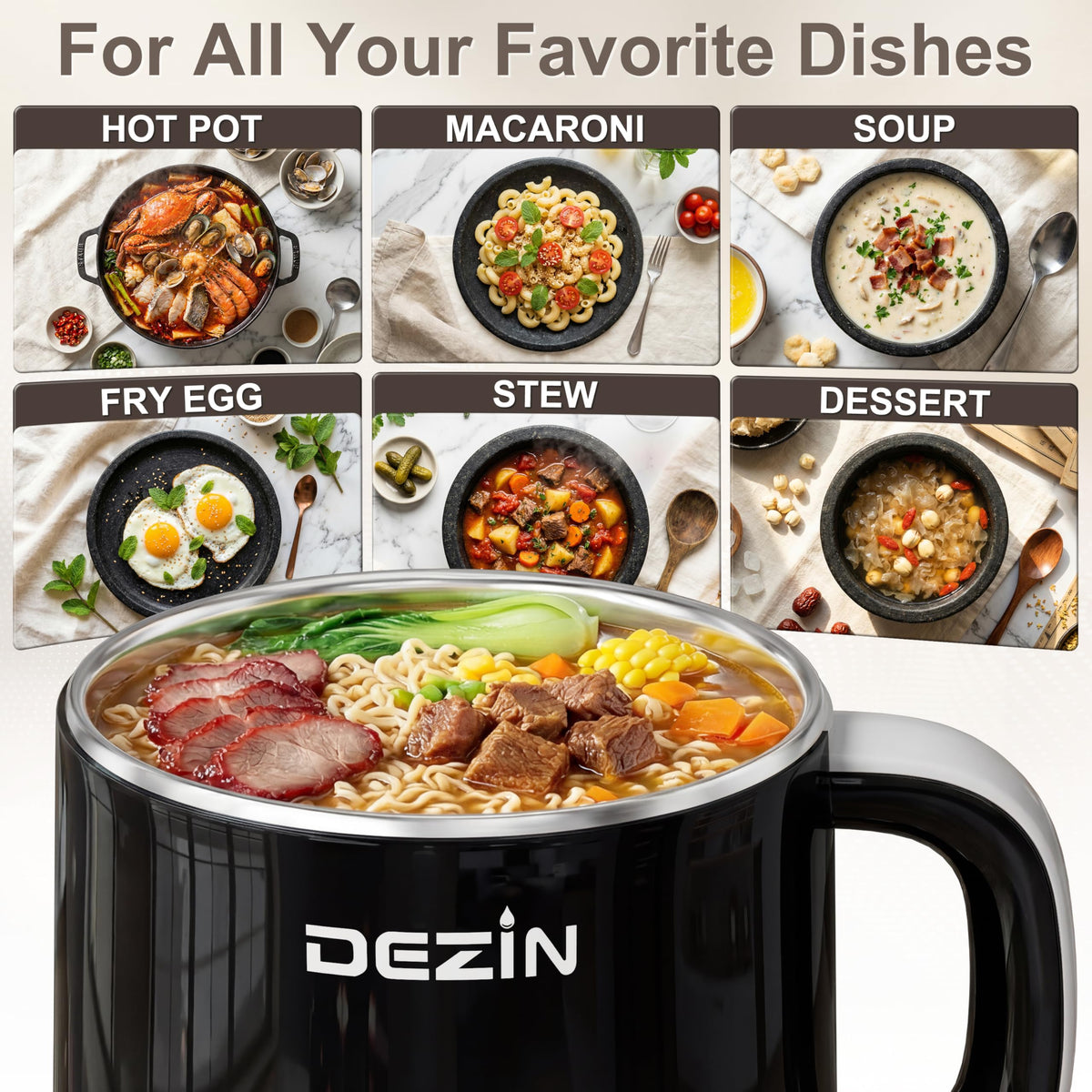 DEZIN dual power options enable efficient heating for busy mornings.