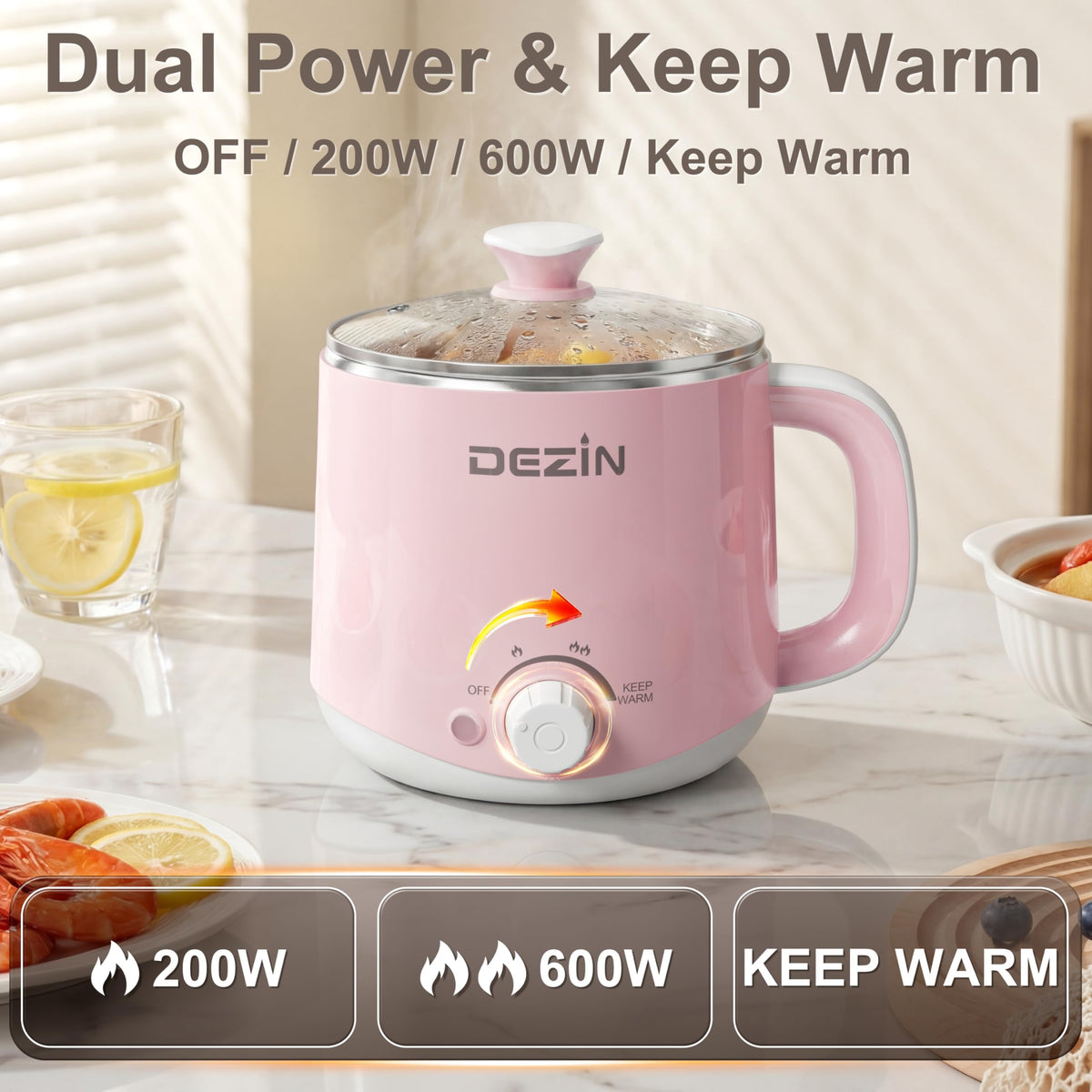 DEZIN hot pot keeps meals warm safely with keep-warm function