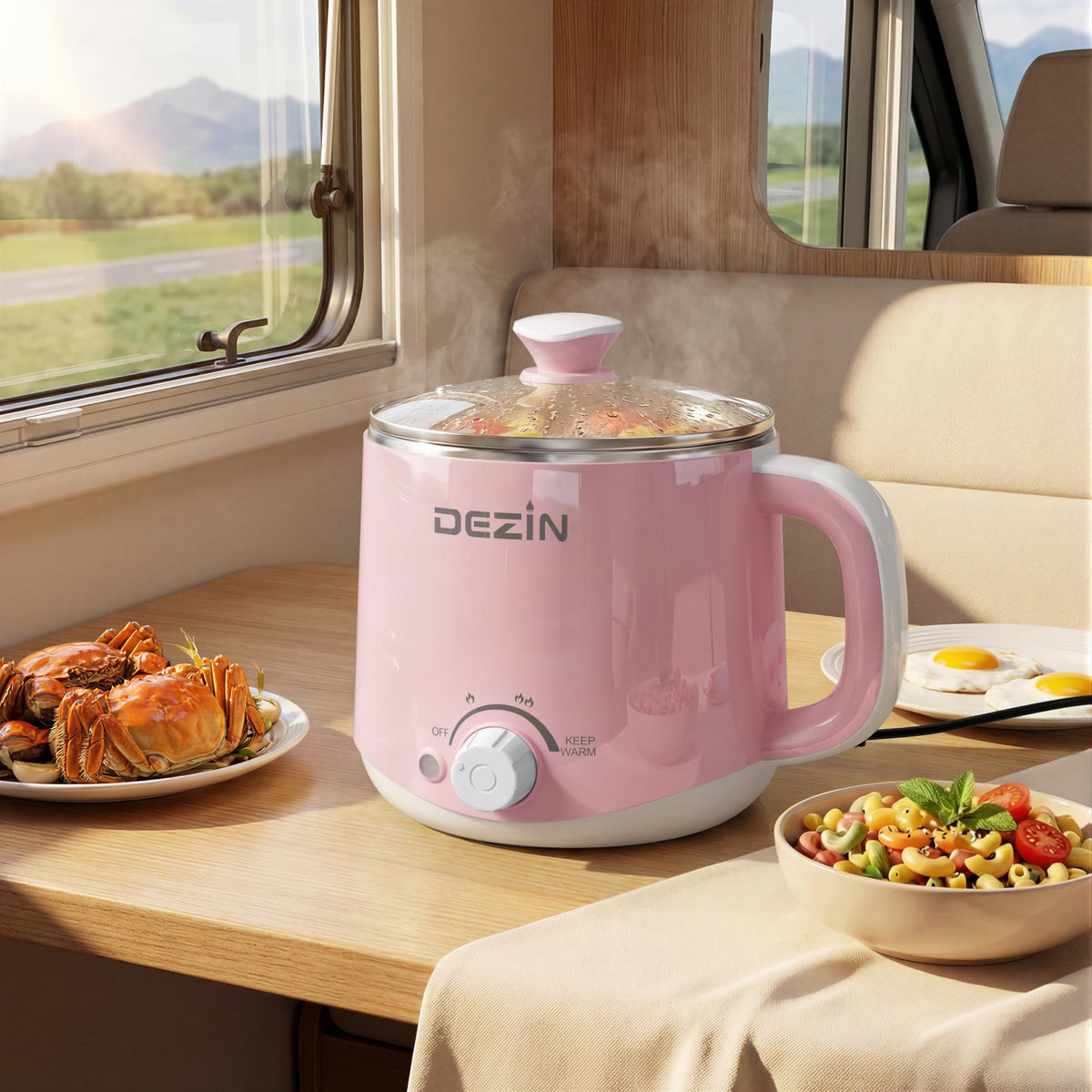 DEZIN hot pot safety design with overheat and boil-dry protection