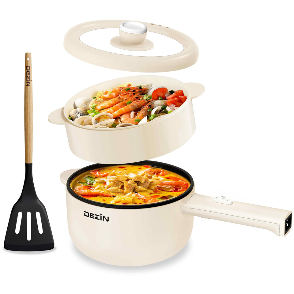 DEZIN hot pot electric 2L non-stick pan for quick dorm meals.