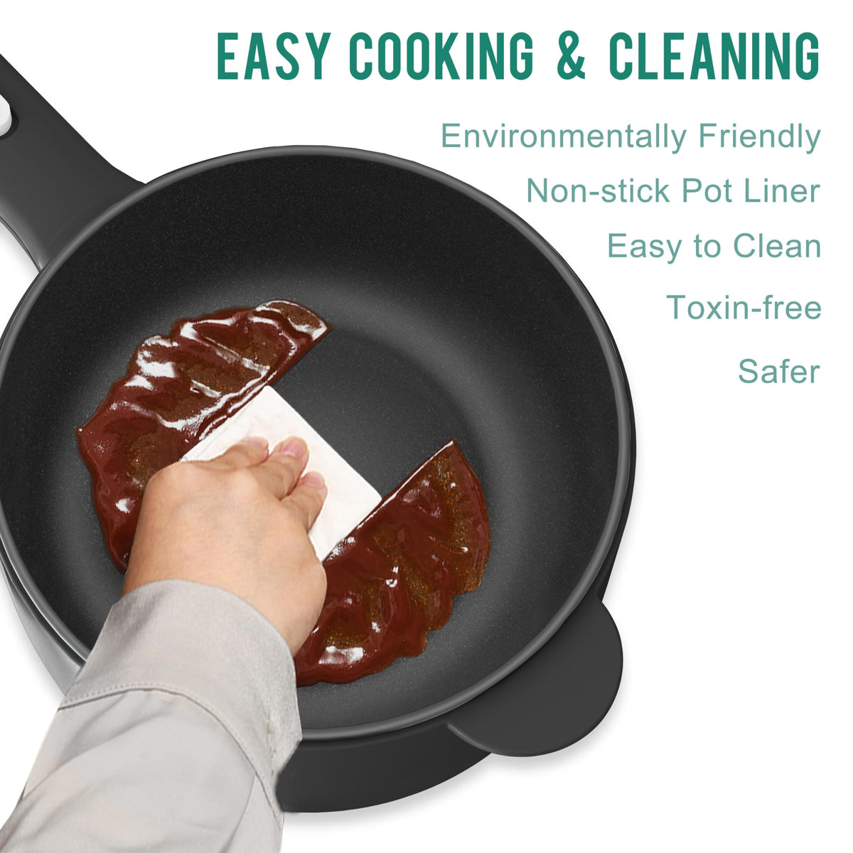 DEZIN hot pot electric spatula included for convenience