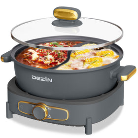 DEZIN hot pot electric divider for dual broths and simultaneous cooking.