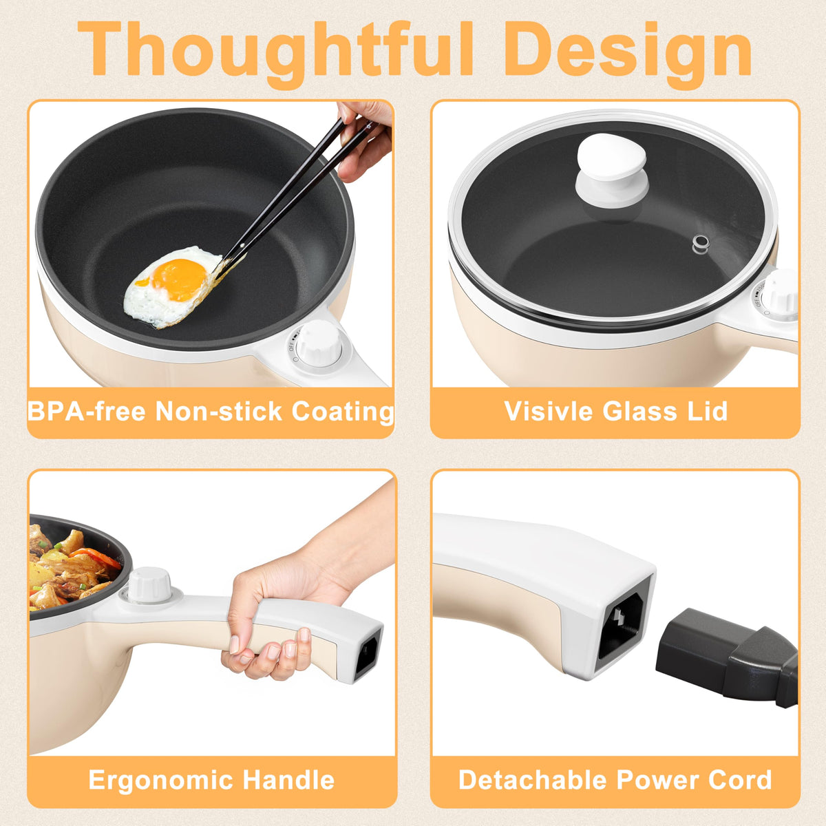DEZIN hot pot safety features, auto shut-off and boil-dry protection.