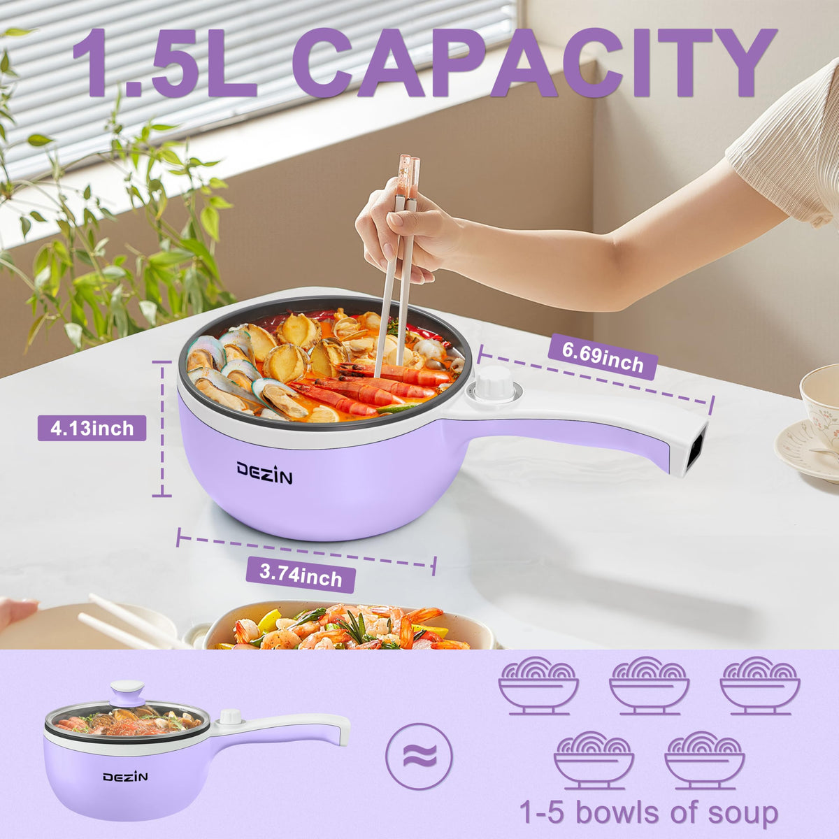 DEZIN non-stick coating close-up for easier cooking and cleanup.