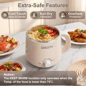 DEZIN hot pot office setup showing portable appliance for busy days.