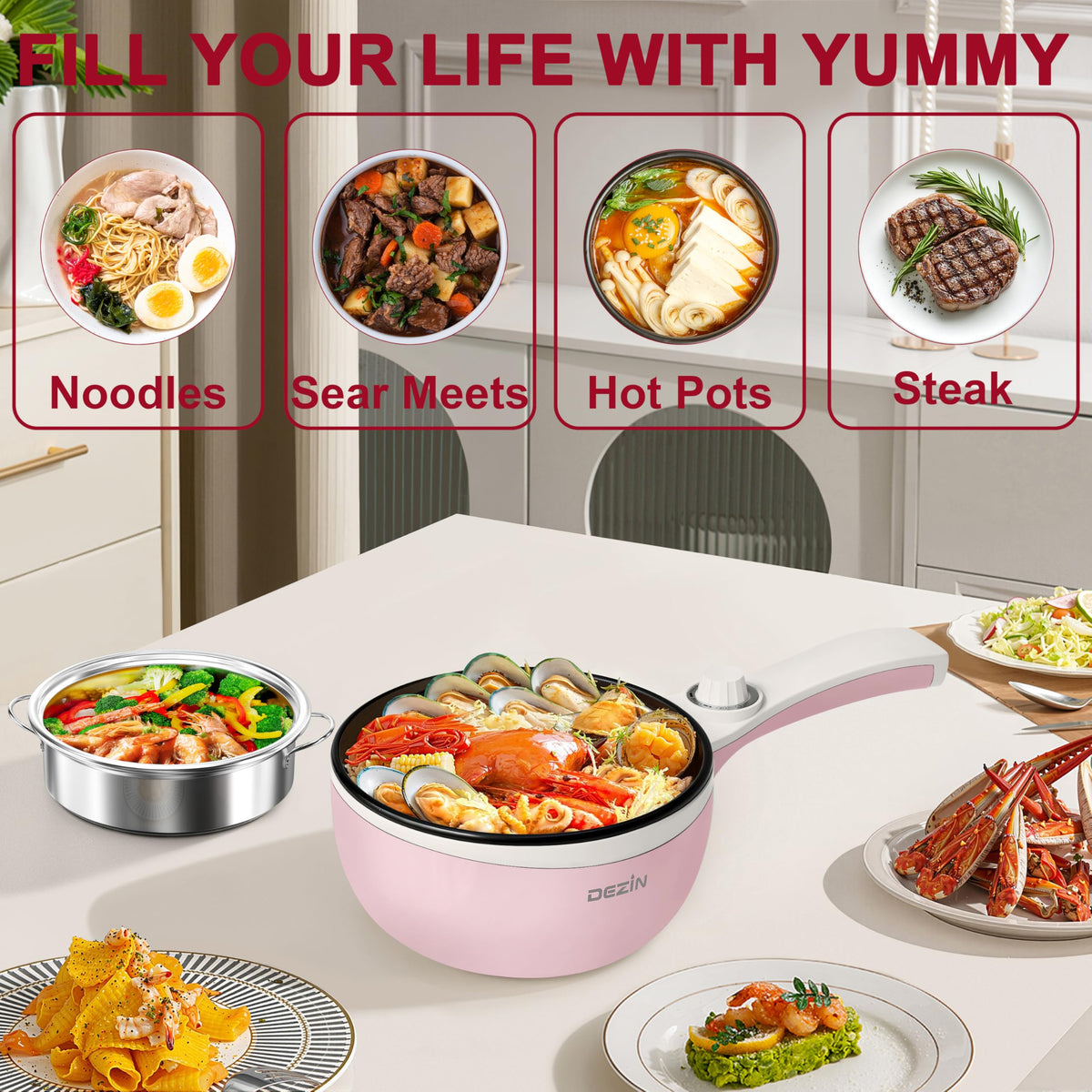 Travel-ready DEZIN hot pot for picnics and road trips.
