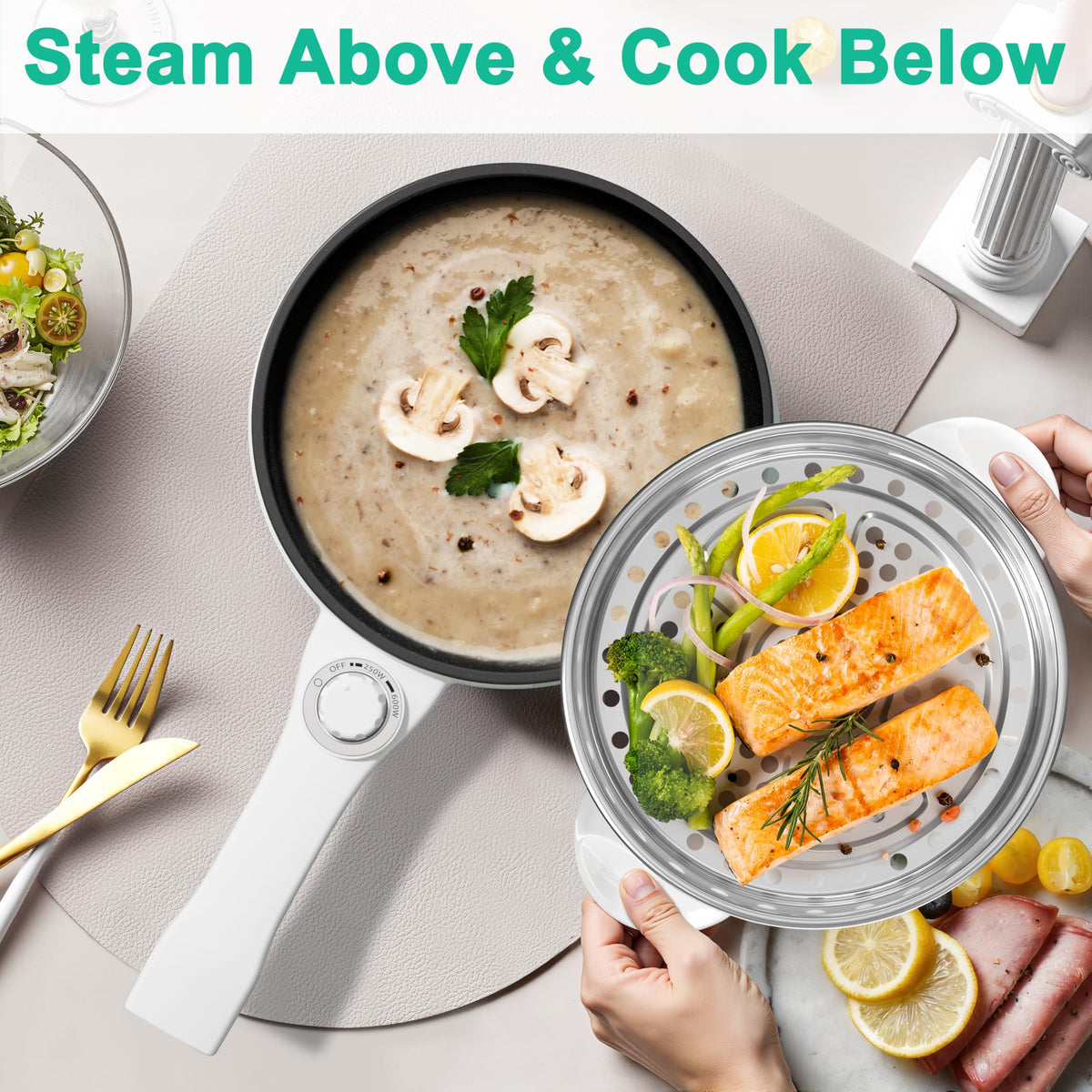 DEZIN stainless steel steamer – odor-free and safe cooking