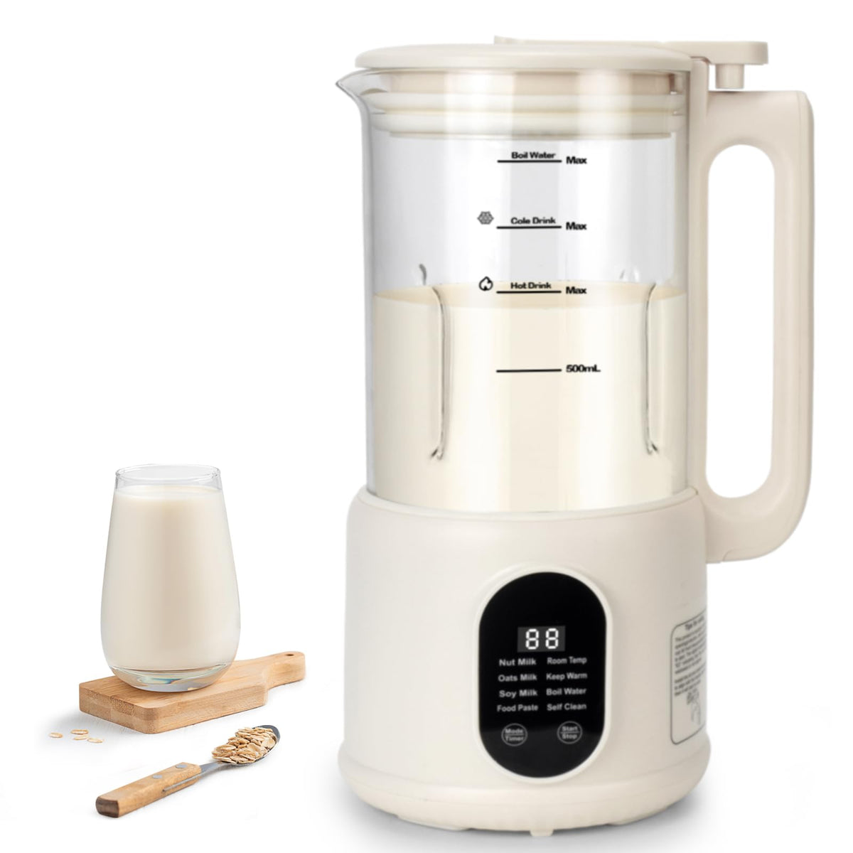 DFJKJUU automatic nut milk maker 40oz front view ideal for family batches.