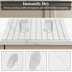 DFJKJUU 8x4 coaster set beside the drying mat for organized counter use