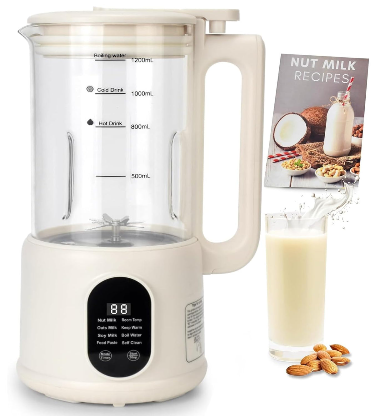 DFJKJUU Nut Milk Maker 40oz on the counter for fresh dairy-free milk