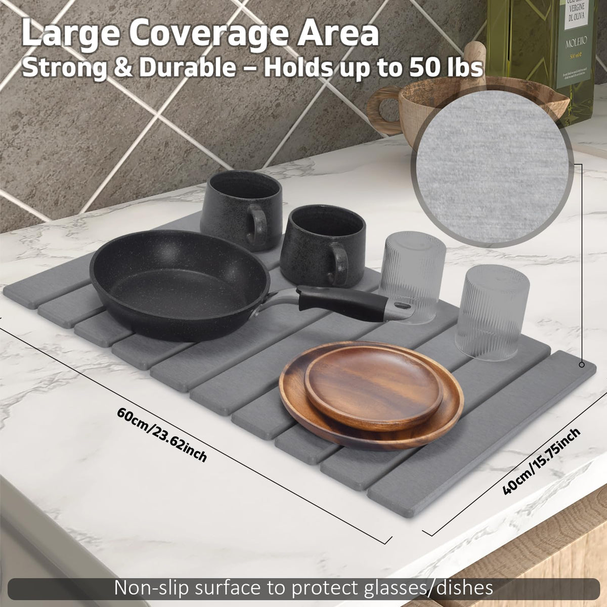 DFJKJUU stone mat serving as a heat-proof pad on the counter