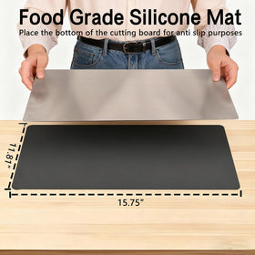 DFQ cutting board with counter lip keeps meat prep organized