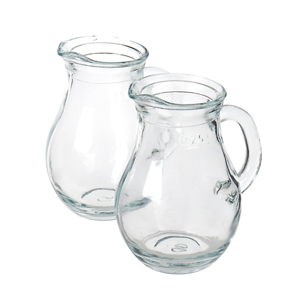 DGQ elegant classic glass creamer pitcher 8.5oz for milk and cream service.