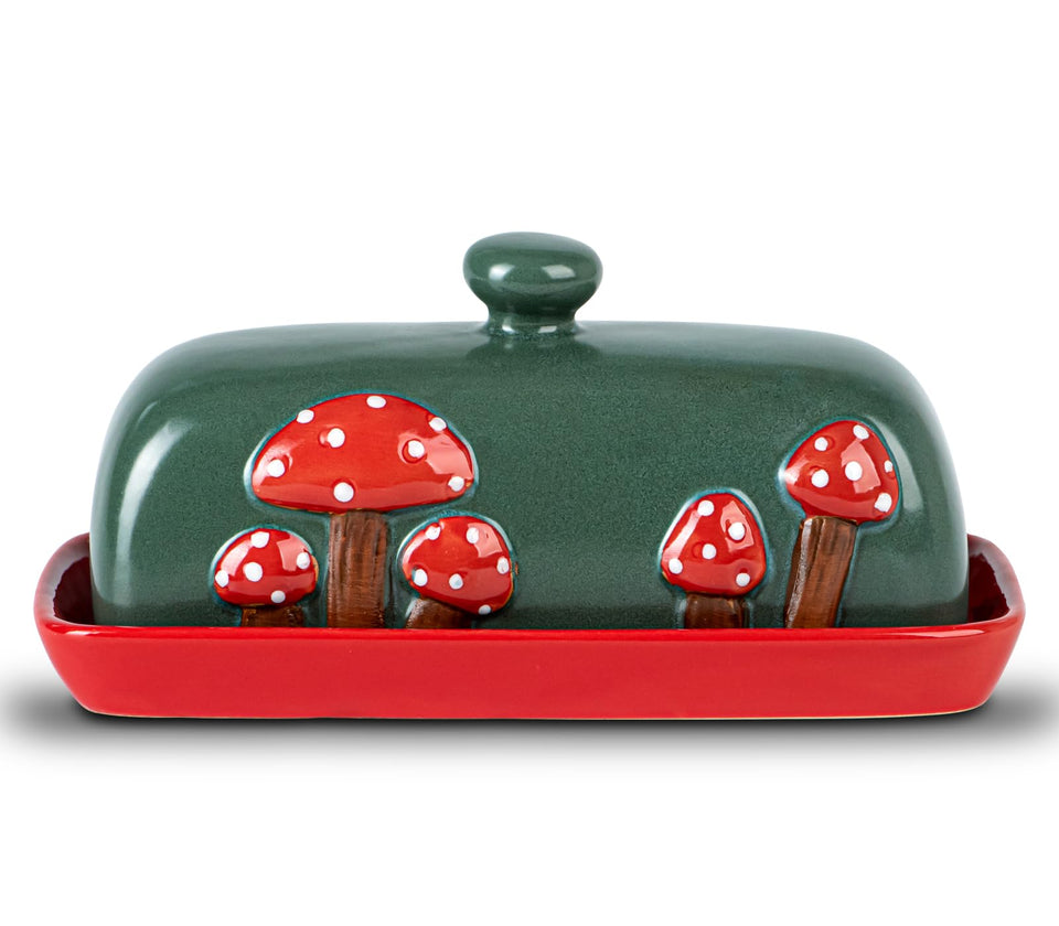 dgudgu mushroom butter dish with lid front view adds woodland charm to your counter