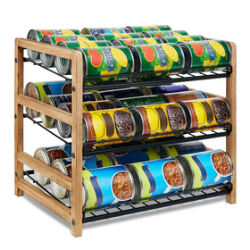 DGWJSU can organizer front view shows space-saving 3-tier pantry solution