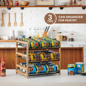 DGWJSU can organizer side view highlights sturdy carbonized brown frame for durability