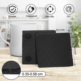 Dhfsleo slate coaster 4x4-inch close-up shows smooth finish and modern style