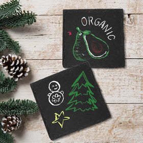 Dhfsleo slate coaster DIY personalization ready for names or messages
