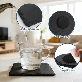 dhfsleo slate coaster set is durable and easy to wipe clean.