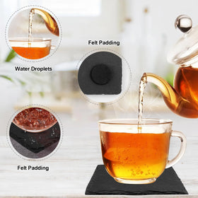 Dhfsleo slate coaster easy-clean with cushions for quick maintenance