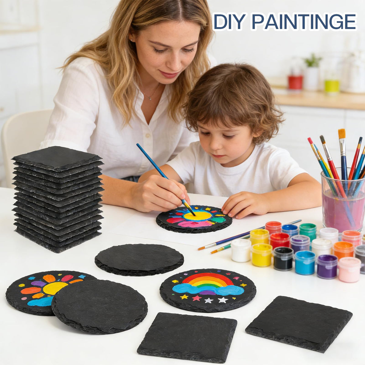 dhfsleo slate coaster designed for laser engraving and personalization.