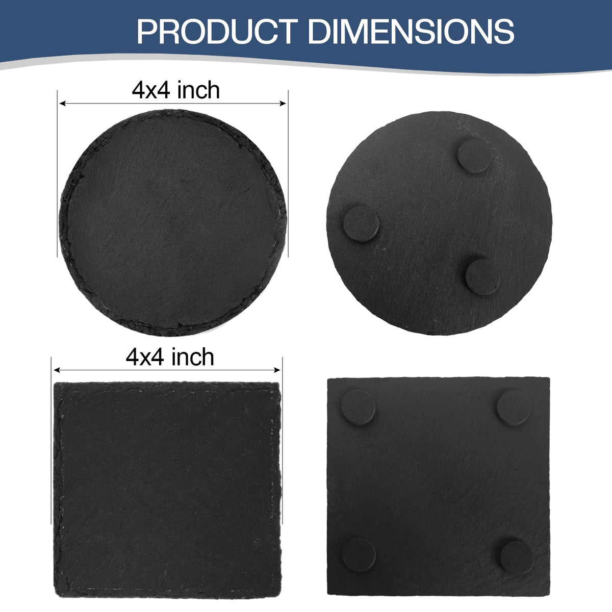 dhfsleo slate coaster round 4in adds versatile style and stability.