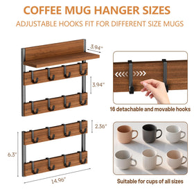 Dhmkfly wall-mounted mug organizer saves counter space while showcasing your collection.