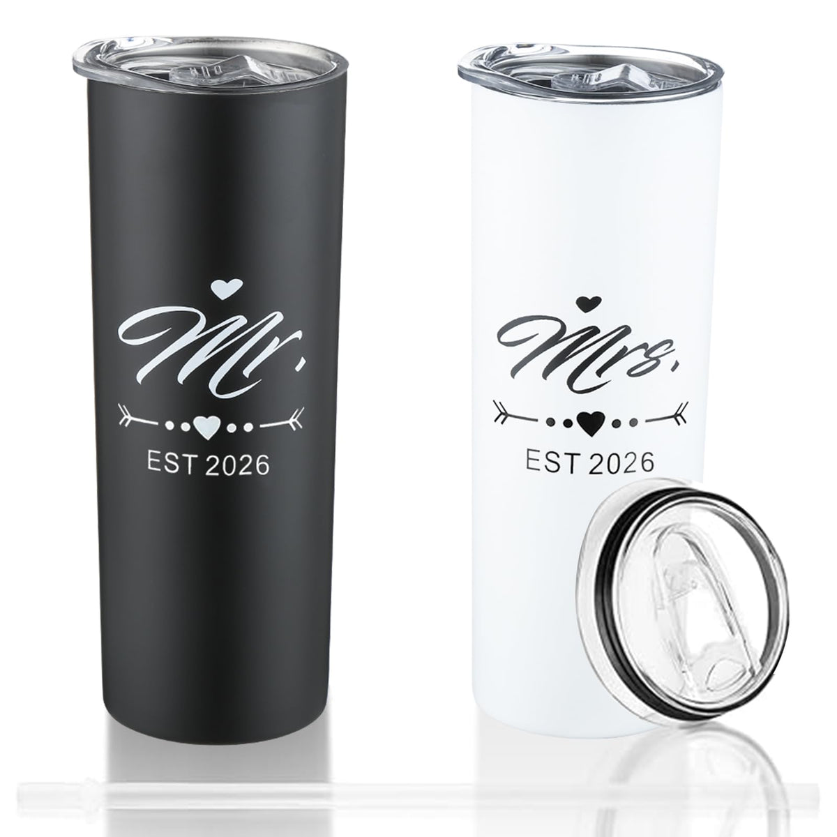 DHQH Mr and Mrs 2026 tumbler gift box ideal for weddings or couple gifts.