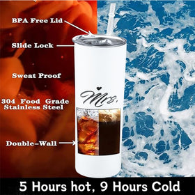 DHQH Mr and Mrs 2026 tumbler dual-tone lids for spill-safe travel.