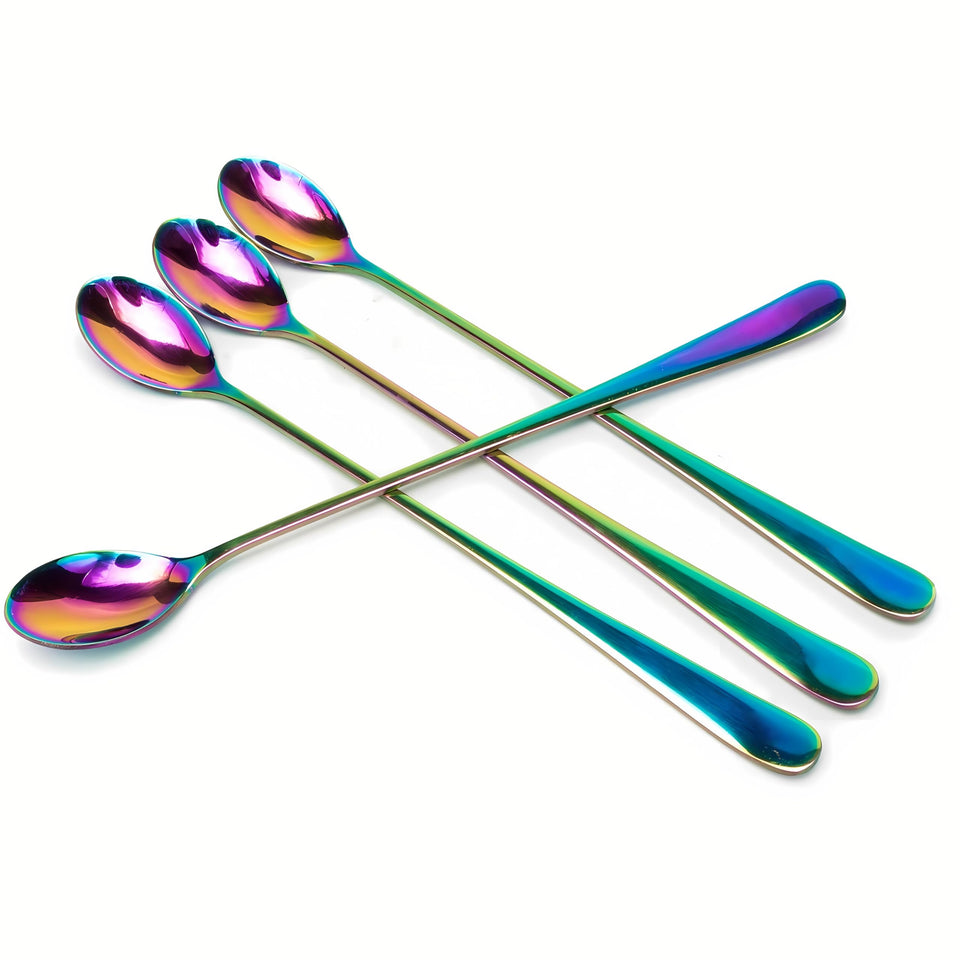 dhrbsx long-handle iced tea spoon reaches tall glasses for thorough stirring.