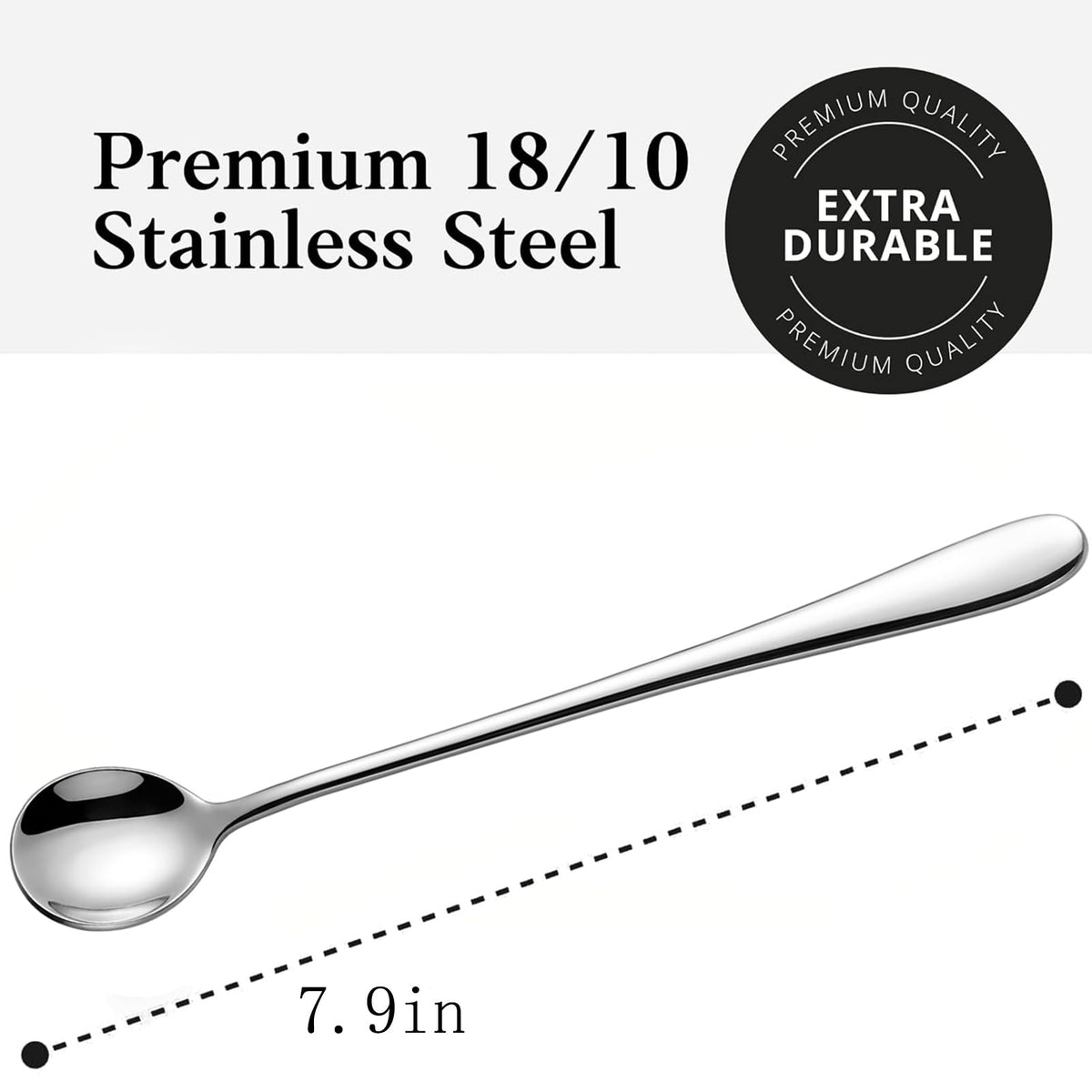 Dhrbsx thickened ergonomic teardrop-handle spoon with balanced grip