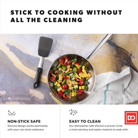 Di Oro Living Chef Series Standard Spatula showing beveled blade for precise turning.