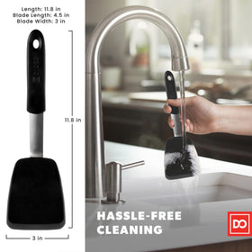Di Oro Living Chef Series Standard Spatula uses BPA-free silicone to protect nonstick cookware.