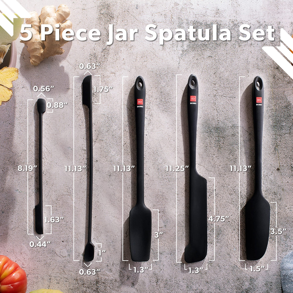 DI ORO Living dishwasher-safe spatulas stay pristine after cleanup