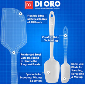 DI ORO Living ergonomic handle provides comfortable grip during long mixing sessions.