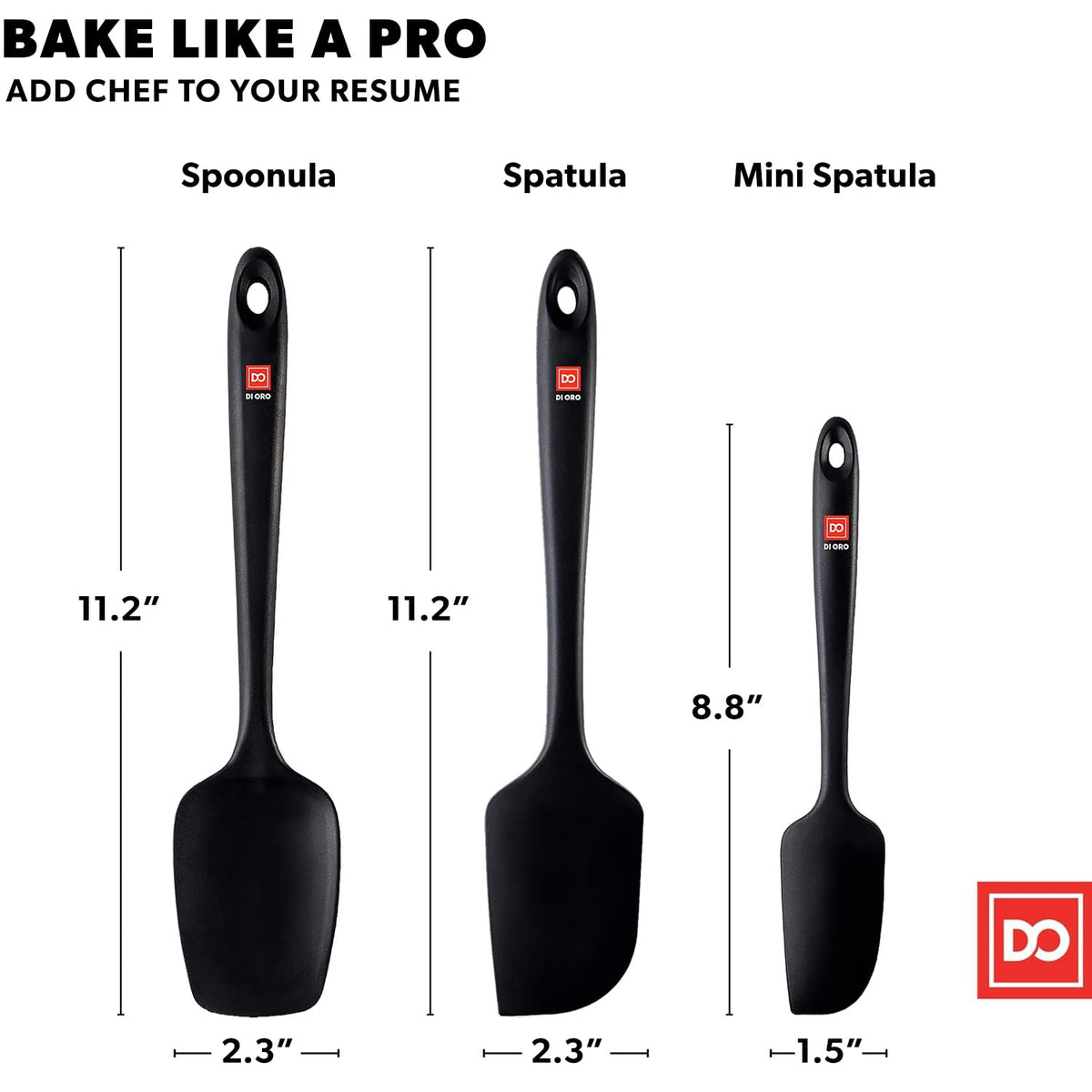 Ergonomic velvety-handle spatula fits comfortably in the hand.