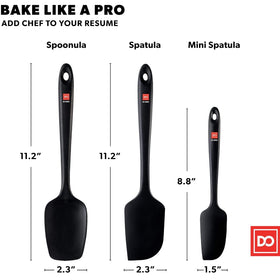 Ergonomic velvety-handle spatula fits comfortably in the hand.