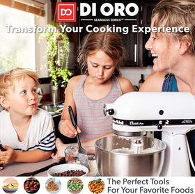 DI ORO Living ergonomic velvet-handle spatula for comfortable, controlled use.