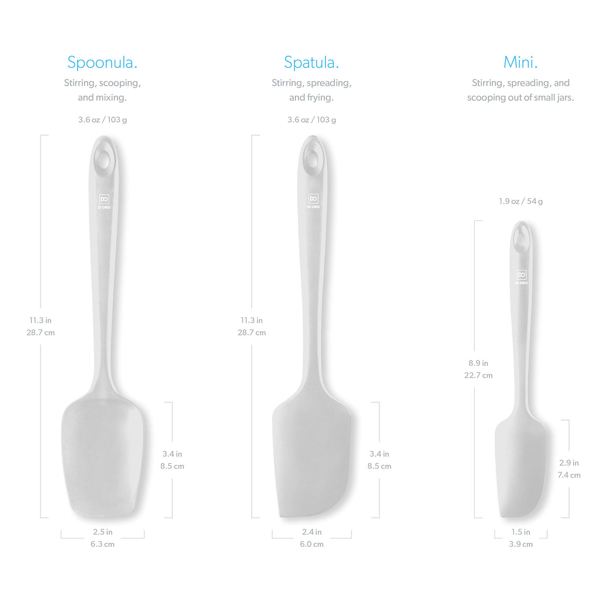 DI ORO Living spatula is nonstick-safe and won't scratch premium cookware.