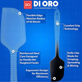 DI ORO Living nonstick-safe spatula protects nonstick cookware while stirring.