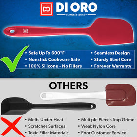 DI ORO Living seamless silicone spatula bending to bowls
