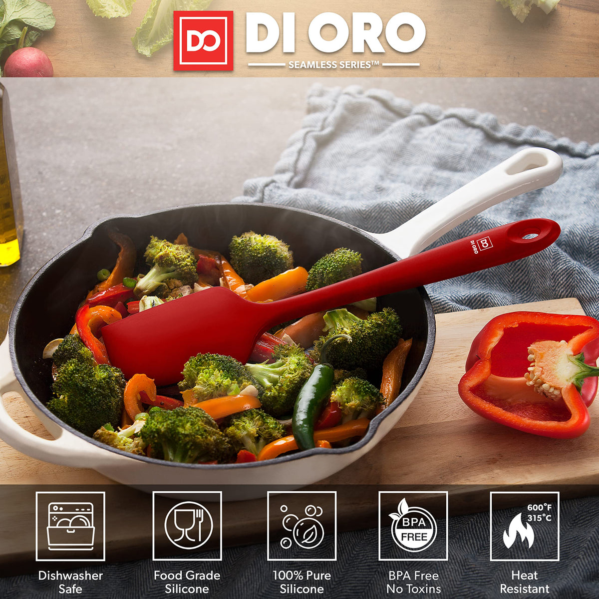 DI ORO Living dishwasher-safe spatula maintains hygiene