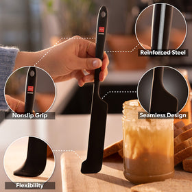 DI ORO Living spatula with stainless steel core resists bending during scraping