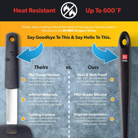 DI ORO Silicone Ladle is dishwasher safe for easy cleanup after meals