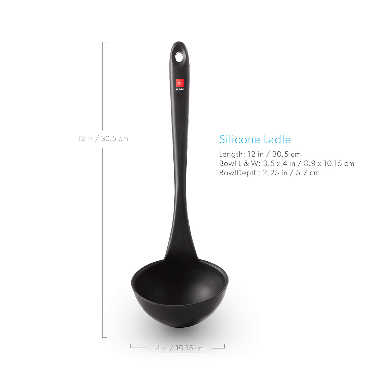 DI ORO Silicone Ladle is safe for nonstick cookware, preventing scratches