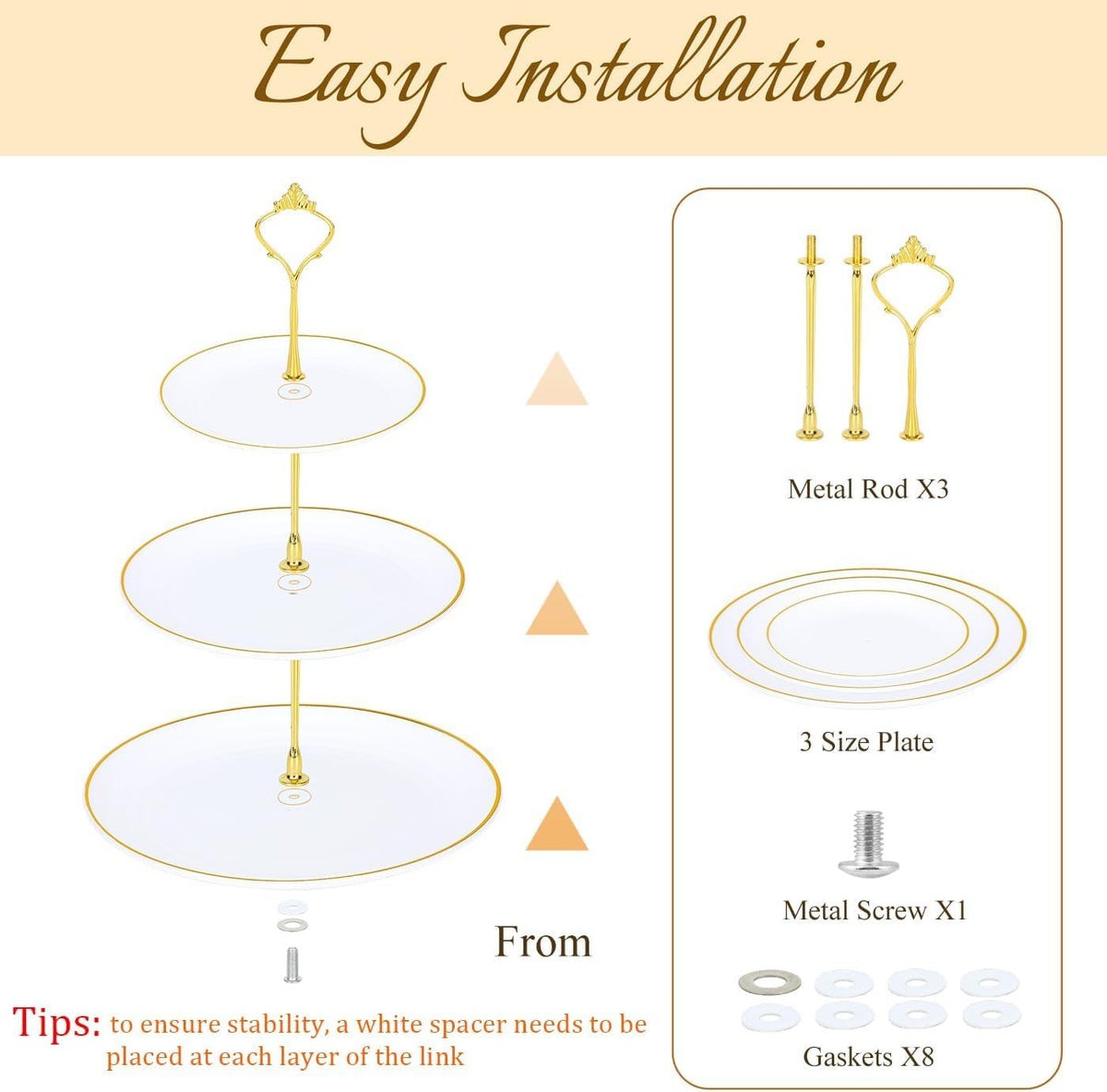 DI QIU REN easy-assembly cupcake stand for quick hosting